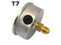 Model T7 Gauge - 1/4" NPT with Center Back Connection Non Filled